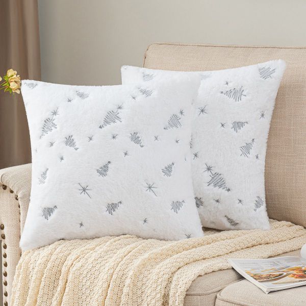 Sunicol Kissenbezug Plüsch-Kissenbezug, Gestickter Weihnachtsbaum, 45x45cm, günstig online kaufen