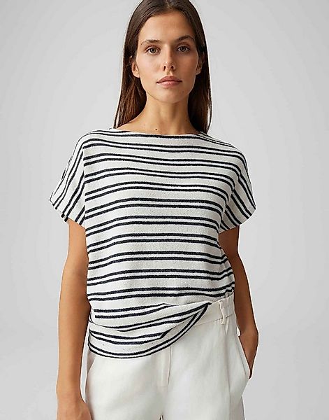 OPUS Kurzarmshirt Sostal aus Jersey mit Strick Optik gestreift, weich fließ günstig online kaufen