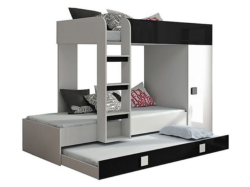 MIRJAN24 Etagenbett Toledo 2 (Komplett-Set, Dreifachbett mit Schrank), 90x2 günstig online kaufen