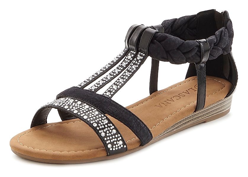 LASCANA Sandale "Sommerschuh, Sandalette", mit Glitzersteinen und kleinem K günstig online kaufen