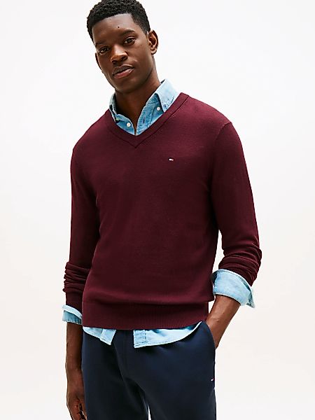 Tommy Hilfiger V-Ausschnitt-Pullover "PIMA ORG CTN CASHMERE V NECK" günstig online kaufen