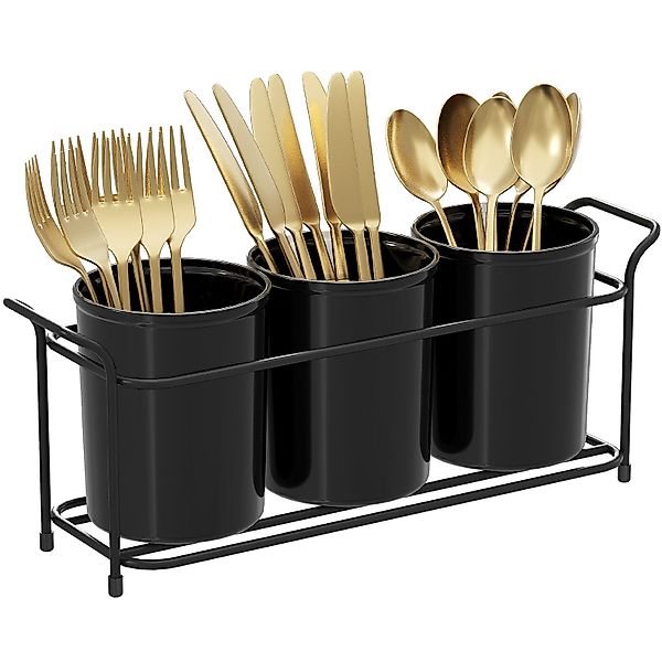 Lifewit Besteckeinsatz 3-teiliger Besteckhalter mit Metallrahmen günstig online kaufen