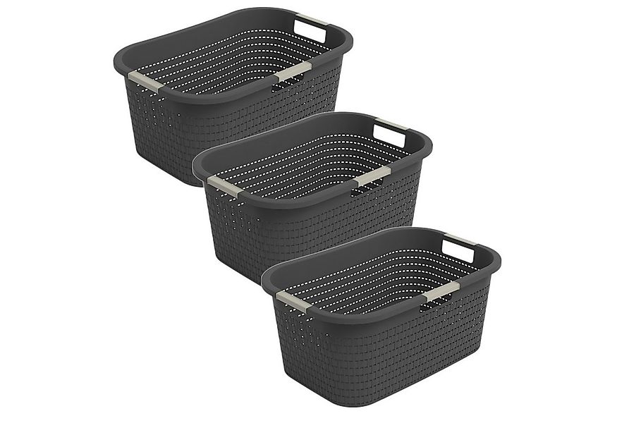 ROTHO Wäschekorb 3er-Set Wäschebox 40L COUNTRY, ergonomische Wäschebehälter günstig online kaufen