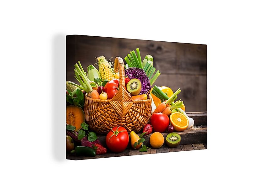 OneMillionCanvasses® Leinwandbild Obstkorb - Obst - Gemüse, Fotodruck (1 St günstig online kaufen