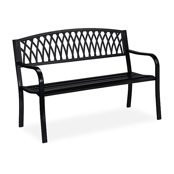 relaxdays Gartenbank Schwarze Gartenbank günstig online kaufen