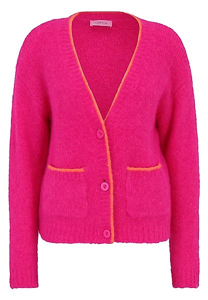 Cartoon Strickjacke Cartoon Strick-Cardigan mit V-Ausschnitt (1-tlg) Rippbü günstig online kaufen