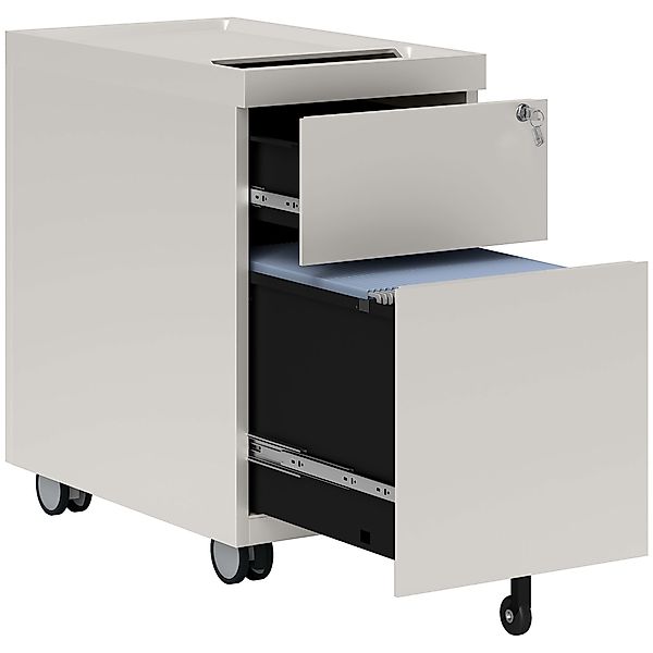 HOMCOM Rollcontainer mit Schloss, Umschlagaufsatz, (Büroschrank, günstig online kaufen