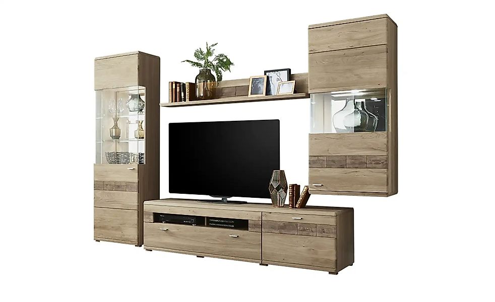 Woodford Wohnwand   Miro ¦ holzfarben ¦ Maße (cm): B: 302 H: 206 T: 51.0 Ko günstig online kaufen