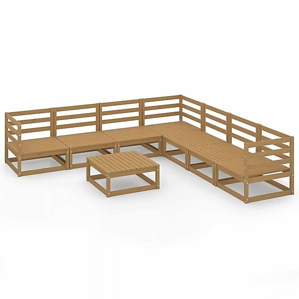 vidaXL 8-tlg Garten-Lounge-Set Honigbraun Massivholz Kiefer Modell 20 günstig online kaufen