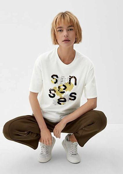 s.Oliver Kurzarmshirt Bedrucktes T-Shirt aus Baumwolle günstig online kaufen