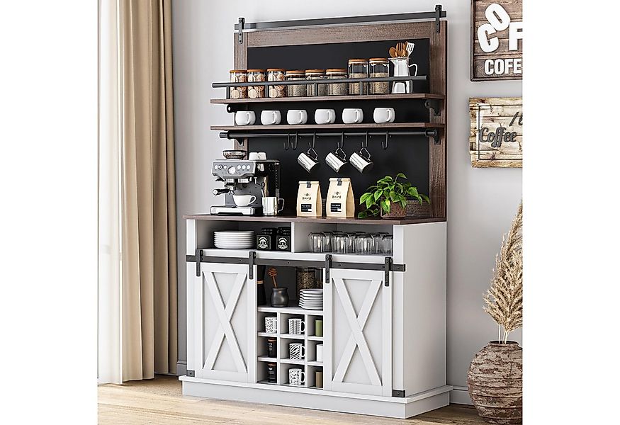 GarveeMore Barschrank Kaffeeschrank Küchenbuffet Sideboard mitSchiebetür Fü günstig online kaufen