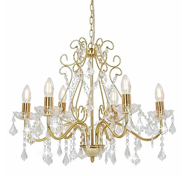 furnicato Deckenleuchte Exquisiter Kristall-Kronleuchter 60 x 44 cm in Gold günstig online kaufen