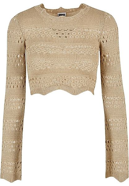 URBAN CLASSICS Rundhalspullover Urban Classics Damen Ladies Cropped Crochet günstig online kaufen