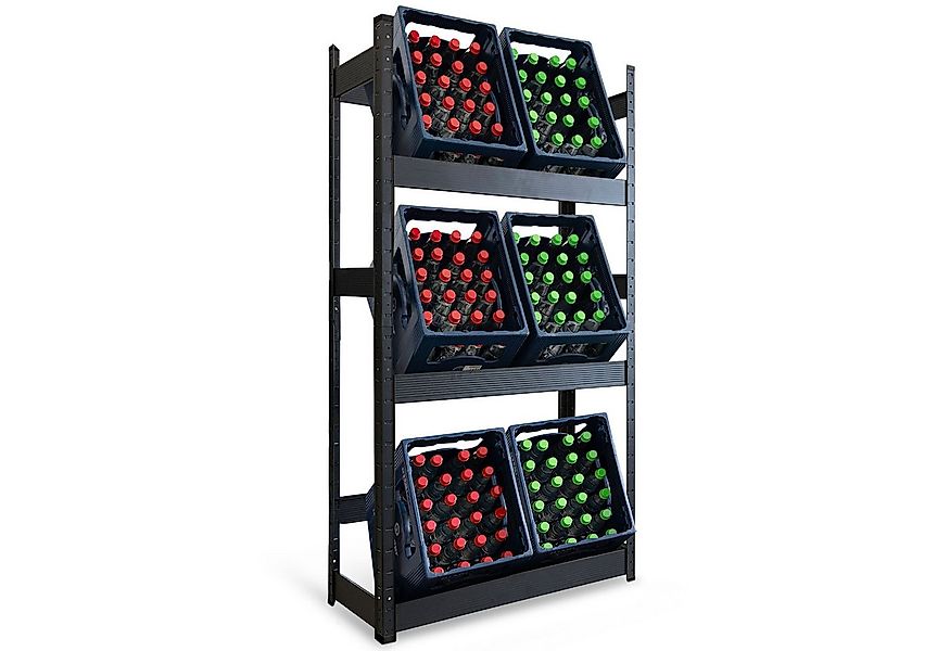 Floordirekt Flaschenregal Osaka, Aus pulverbeschichtetem Stahl für 3 bis 9 günstig online kaufen