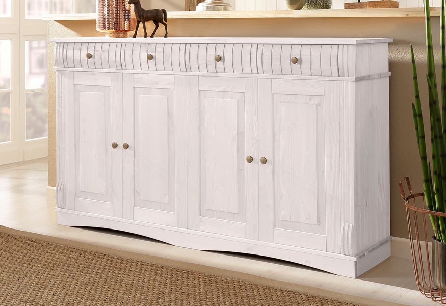 Home affaire Sideboard "Teresa" Maße (B/T/H): 152/37/90 cm, Kommode, 4-türi günstig online kaufen