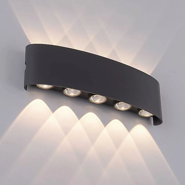 Paul Neuhaus LED-Außenwandleuchte Carlo, 27cm, 10-flg., IP54 günstig online kaufen