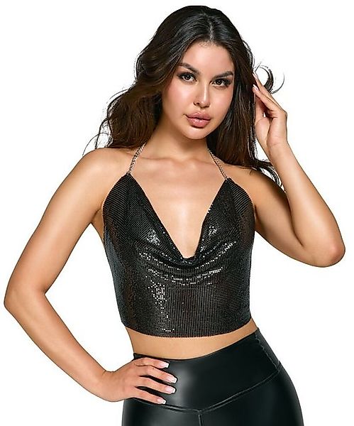 Cottelli Collection Spaghettitop Metall-Top aus Pailetten mit tiefem Aussch günstig online kaufen