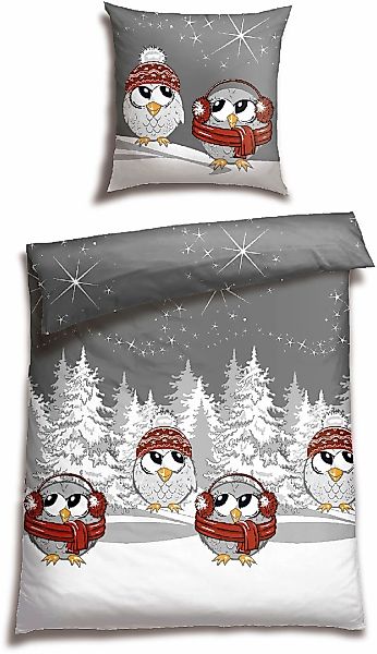 Schiesser Bettwäsche "Olsona aus weicher Baumwolle mit coolem Winter-Print" günstig online kaufen