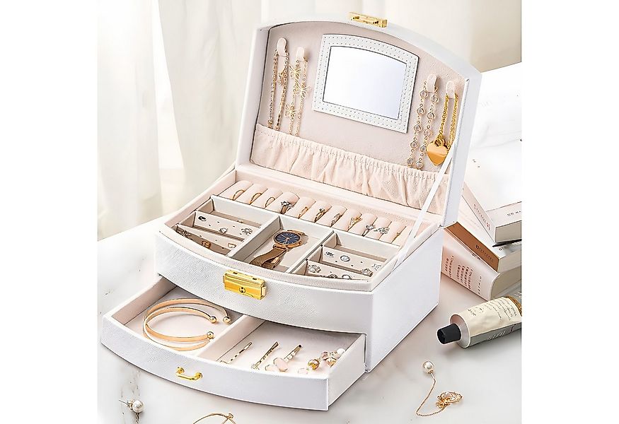 GLIESE Schmuckkasten Schmuckkasten mit Schloss Leder-Schmuckbox mit Schloss günstig online kaufen