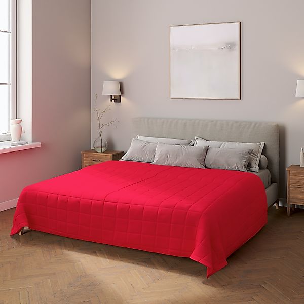 Tagesdecke mit Karosteppung, rot, Quadro (136-19) günstig online kaufen