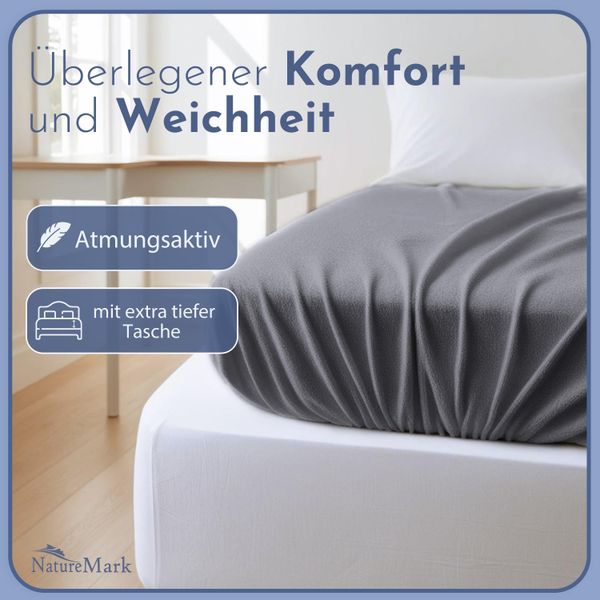 NatureMark Spannbettlaken Frottee Spannbettlaken, 80% Baumwolle günstig online kaufen