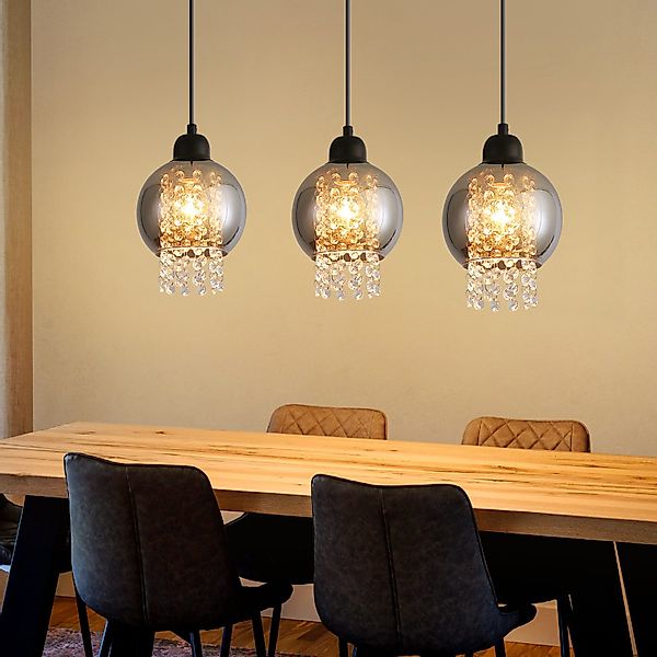 Nettlife Pendelleuchte Esstisch Schwarz Kristall Glas günstig online kaufen