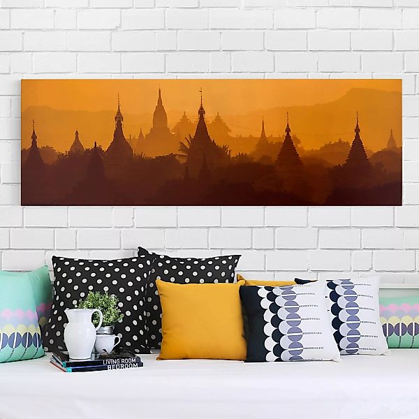 Leinwandbild - Panorama Tempelstadt in Myanmar günstig online kaufen