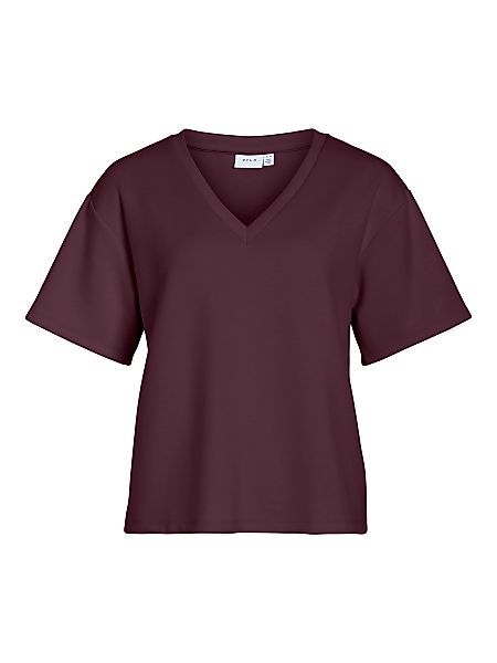 Vila T-Shirt V-Ausschnitt, Kurzarm, Casual Fit, günstig online kaufen
