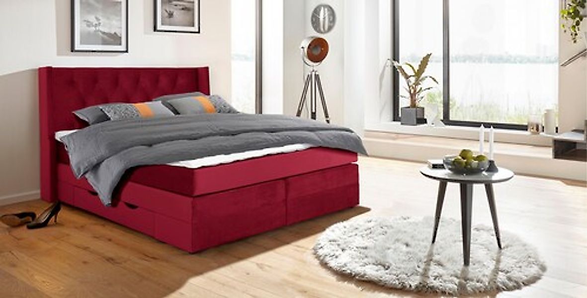 Home affaire Boxspringbett »Elegance« mit schöner Knopfheftung, in den Härt günstig online kaufen