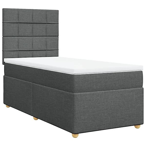 vidaXL Boxspringbett mit Matratze Dunkelgrau 90x190 cm Stoff 3291136 günstig online kaufen