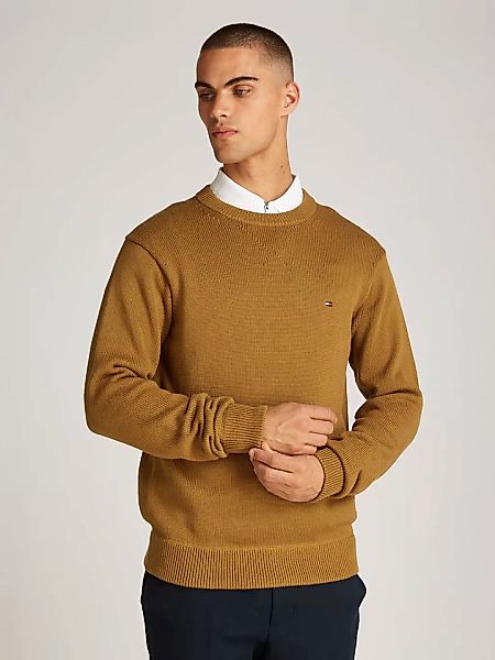 Tommy Hilfiger Strickpullover "CHUNKY COTTON C NECK", mit Logosrickerei günstig online kaufen