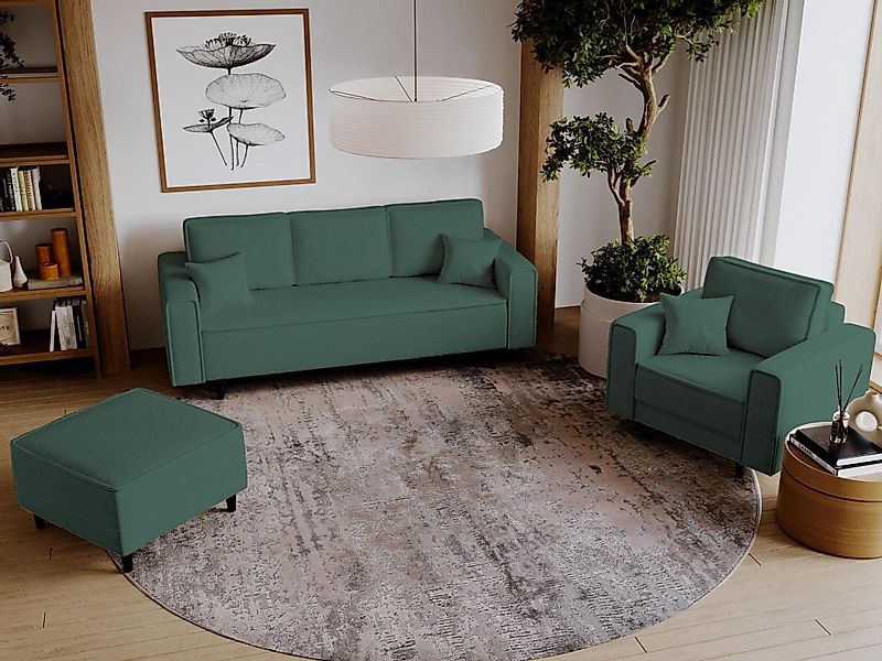 Beautysofa Polstergarnitur Monte, (Polsterset aus Cord-Bezug, günstig online kaufen