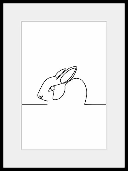 queence Bild »Picasso Hase«, Schwarz-Weiß-Kunst-Modern-Hase-Hasen-Haustiere günstig online kaufen