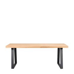 Küchentisch aus Eiche Massivholz und Metall Bügelgestell günstig online kaufen