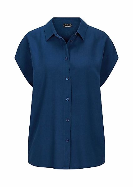 GOLDNER Kurzarmbluse "Kurzgröße Viskose-Bluse mit Hemdkragen" günstig online kaufen