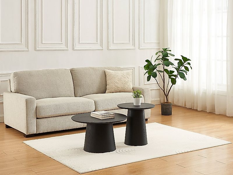 Couchtisch-Set - Eichenfurnier - Schwarz - PIARI günstig online kaufen