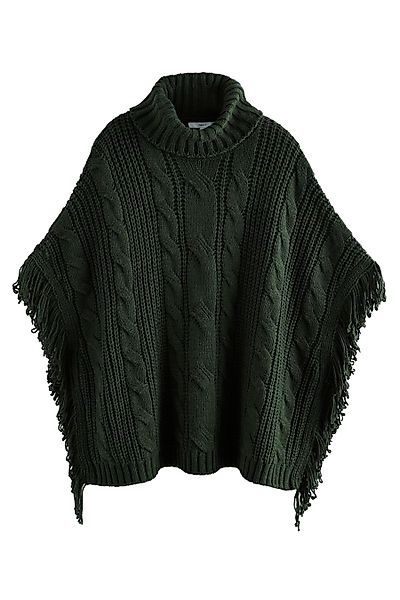 Next Strickponcho Cape-Strickjacke mit Rollkragen, Fransen günstig online kaufen