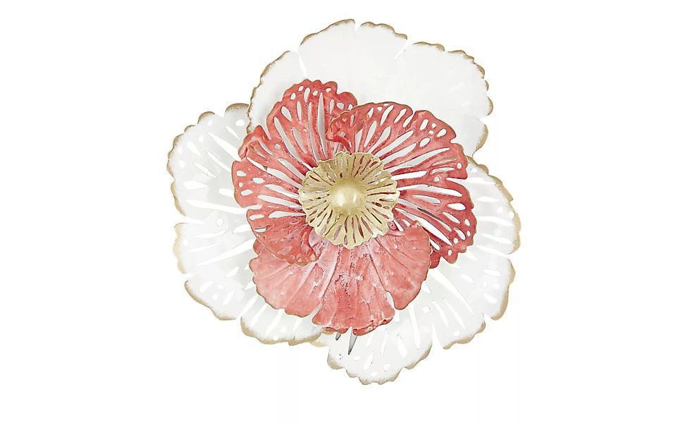 Wandornament Blume - rosa/pink - Metall - 36 cm - 33,5 cm - 7,5 cm - Dekora günstig online kaufen