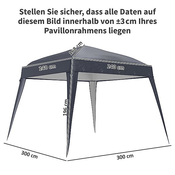 Outsunny Pavillon-Ersatzdach wasserabweisend, stabil, winterfest, sturmfest günstig online kaufen