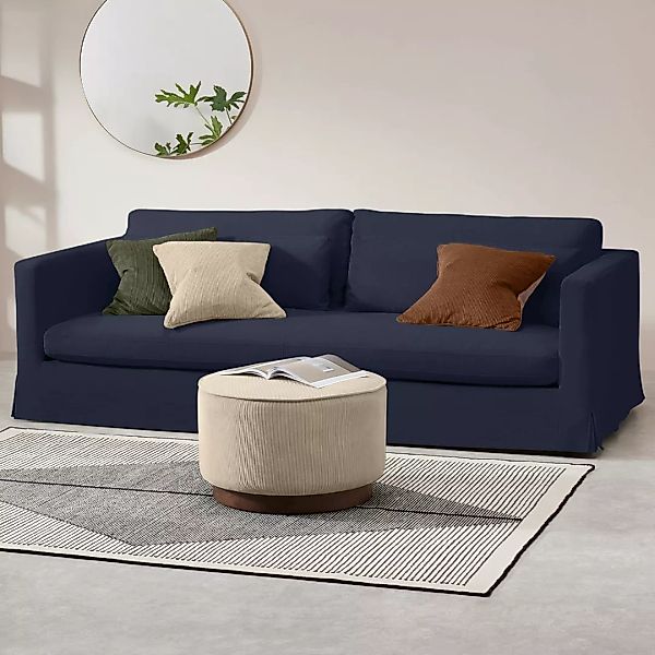 Arabelo 4-Sitzer Sofa, Baumwoll-Leinen-Mix in Mitternachtsblau - MADE.com günstig online kaufen