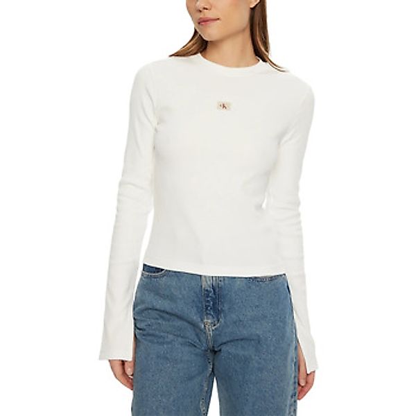 Calvin Klein Jeans  Langarmshirt WOVEN LABEL RIB LS T J20J224760 günstig online kaufen