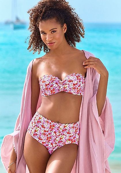 LASCANA Highwaist-Bikini-Hose Jasmin im Blümchen-Druck günstig online kaufen