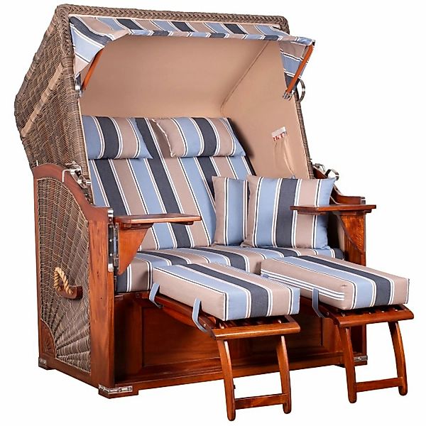 GarWoh Strandkorb Nordstrand Mahagoni PE Grey Dessin 580 günstig online kaufen
