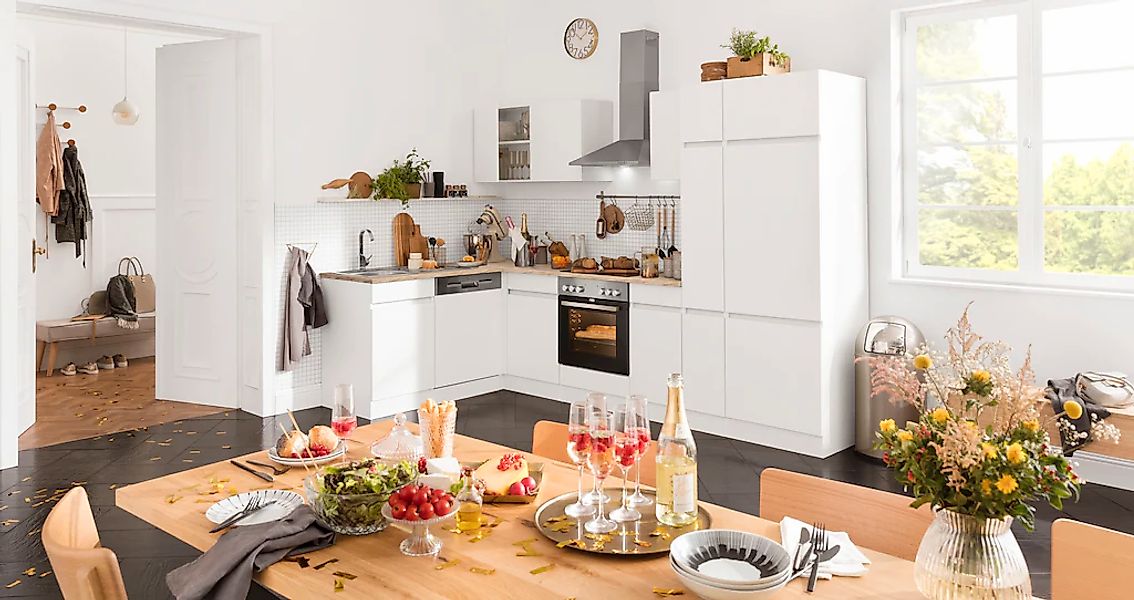 OPTIFIT Winkelküche "Roth" Stellmaße 300x175 cm, wahlweise mit E-Geräten, m günstig online kaufen