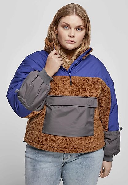 URBAN CLASSICS Outdoorjacke "Frauen Ladies Sherpa 3-Tone Pull Over Jacket", günstig online kaufen
