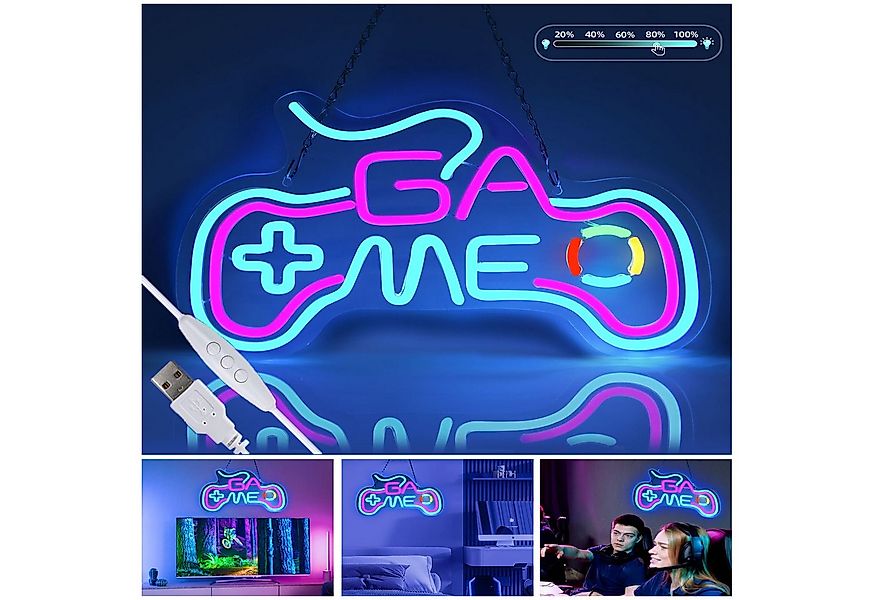 JIBENNEON LED Dekoobjekt GAME Spiel Neon Sign Dimmbar Neonschild Wanddekora günstig online kaufen