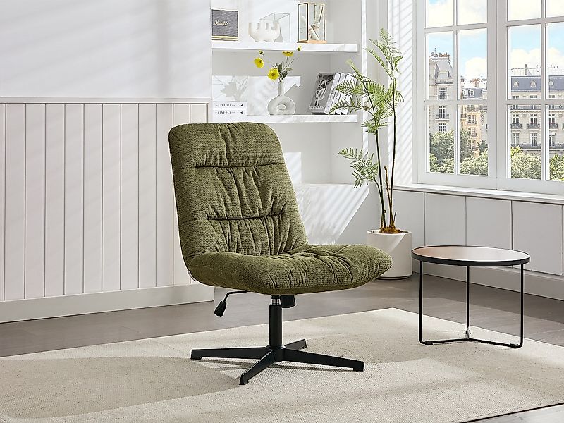 Drehsessel - melierter Stoff - Grün - SELENDO günstig online kaufen