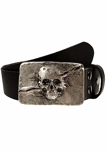 Rettungsring Gürtel Ledergürtel mit austauschbarer Schließe "Totenkopf Silb günstig online kaufen