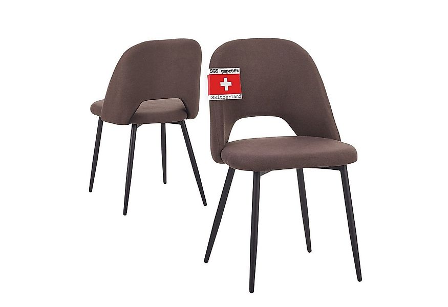 Albatros International Esszimmerstuhl Esszimmerstuhl SILVI Stoff 2er Set Br günstig online kaufen