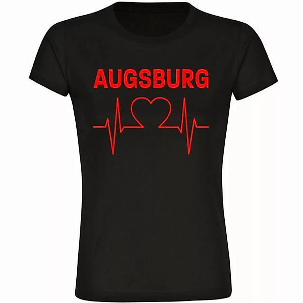 multifanshop T-Shirt Damen Augsburg - Herzschlag - Frauen günstig online kaufen